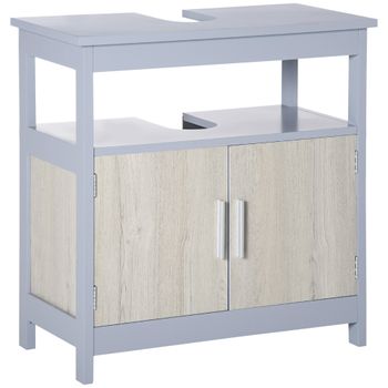 Mueble Para Debajo Del Lavabo De Mdf Kleankin 60x30x62 Cm-gris