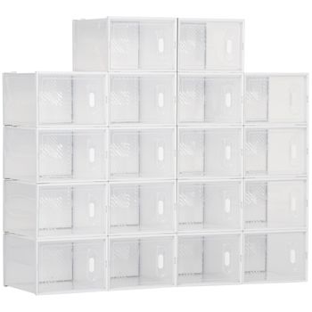 Pack 6 Cajas Transparentes Apilables Y Antivuelco Para Zapatos 25x35x18,5  Cm Hasta T.46 - Max Home con Ofertas en Carrefour