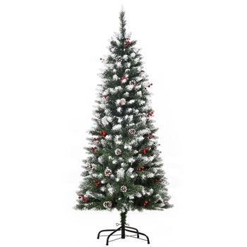 Árbol De Navidad Artificial De Acero Pvc Homcom 53x53x150 Cm-verde