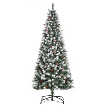 Árbol De Navidad Artificial De Acero Pvc Homcom 65x65x180 Cm-verde