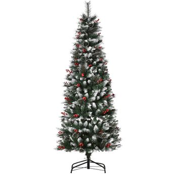 Árbol De Navidad Artificial De Acero Pvc Homcom 60x60x180 Cm-verde