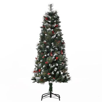 Árbol De Navidad Artificial De Acero Plástico Homcom Ø50x150 Cm Verde