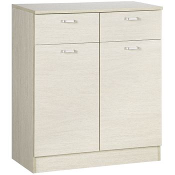 Armario Auxiliar De Baño De Melamina Madera Homcom 68x34x80cm-natural