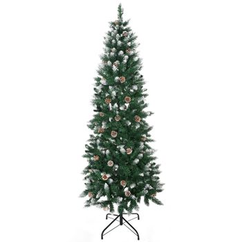 Árbol De Navidad Artificial De Plástico Acero Homcom Ø73x180 Cm Verde