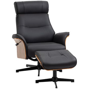 Sillón De Microfibra Acero Madera Espuma Homcom 78x83x103 Cm-negro