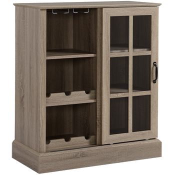 Mueble Cocina De Melamina Madera Vidrio Homcom 80x40x184,5cm-natural con  Ofertas en Carrefour