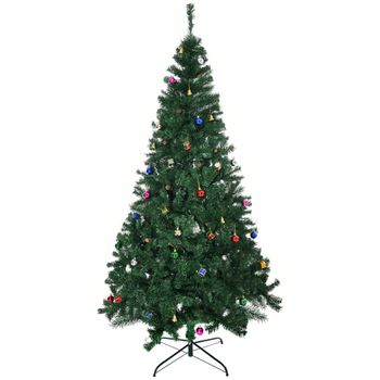 Árbol De Navidad Artificial De Pe Pvc Metal Homcom Ø93x210 Cm-verde