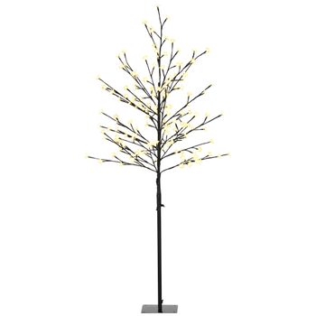 Luz De Árbol De Cerezo De Pp Acero Homcom 17x17x150 Cm-negro