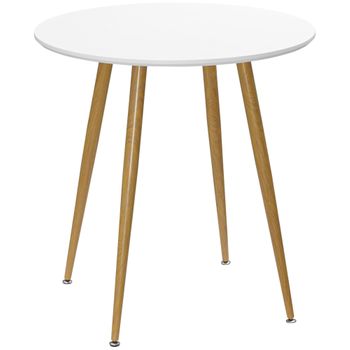 Mesa de comedor plegable con ruedas HOMCOM 120x60x76,5 cm blanco