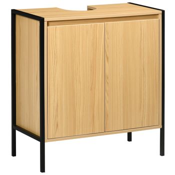 Mueble Debajo Del Lavabo De Madera Acero Kleankin 60x30x65,2 Cm-roble