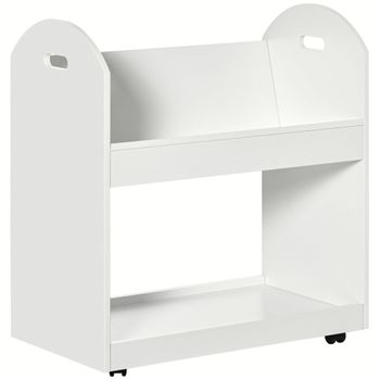 Estantería Librería Con Ruedas De Mdf Pp Homcom 71x40x78 Cm-blanco