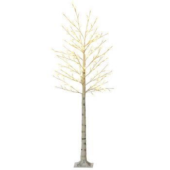 Árbol De Cerezo Con 180 Luces De Pp Homcom 21,5x21,5x180 Cm-blanco