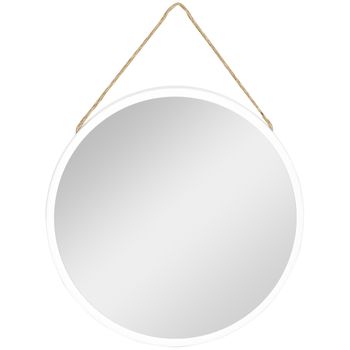 Espejo Decorativo De Pared De Metal Vidrio Homcom 30x2,2x30 Cm-blanco