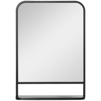 Espejo Decorativo De Pared De Metal Vidrio Homcom 50x10,2x70 Cm-negro