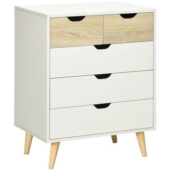 Cómoda 3 Cajones de 80 cm Blanca Natural Dunia - MerkaHome