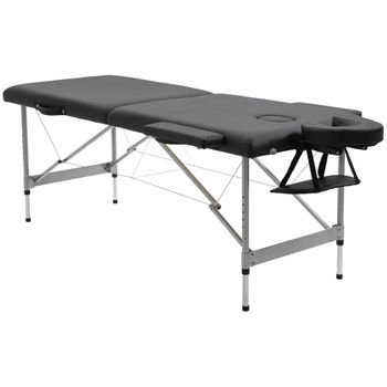 Mesa Masaje De Aleación Aluminio Espuma Pu Homcom 186x71x83 Cm-negro