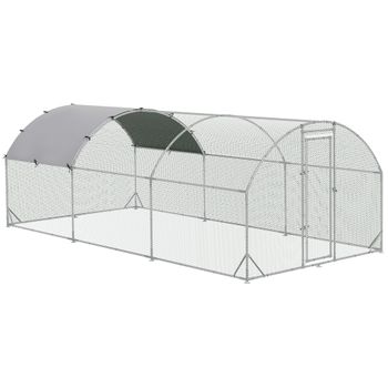 Aufun Gallinero de Exterior Grande 3 x 4 x 2 m, Acero Galvanizado