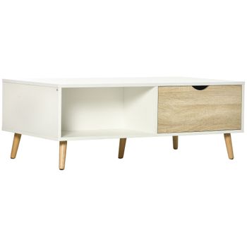 Mueble Para Tv Con Ruedas De Melamina Homcom 80x45x39,5 Cm - Blanco con  Ofertas en Carrefour