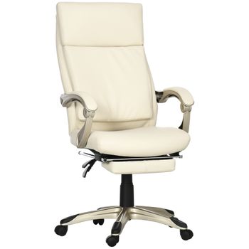 Silla de Oficina VIWIX Comfort de cuero PU blanco - Habiku