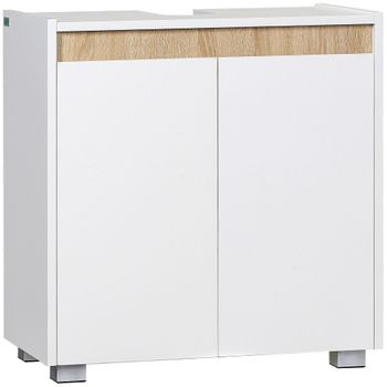 Mueble Bajo para Baño con Estantes y Armario 60x30x54 cm Blanco