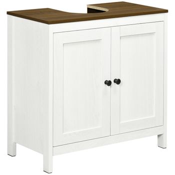 Mueble Debajo Del Lavabo De Melamina Madera Kleankin 60x30x60cm-roble