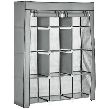 Armario Vestidor de Tela Con Puertas de Cremallera Nyana Home Medidas  170x130x45cm Marron