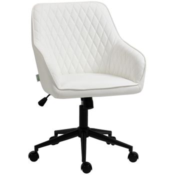 Silla De Oficina Eve Blanca Con Reposabrazos - Tapizado Malva con