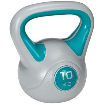 HOMCOM Pesa Rusa de 10 kg de Hierro Fundido Kettlebell con Revestimiento de  Neopreno Mancuernas de Bola para Entrenamiento de Fuerza en Gimnasio Casa  19x12x22 cm Rojo - Conforama