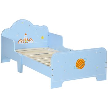 Cama Para Niños De 3-6 Años Con Barreras De Protección Azul Zonekiz