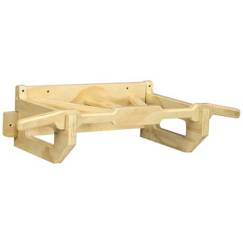 Barra De Dominadas De Pared Homcom Madera Haya, 100x44x25 Cm, Natural