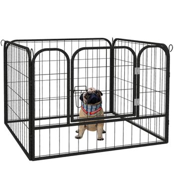 Pawhut Parque Para Perros 8 Vallas 60x76 Cm Corral Plegable Para