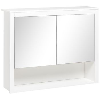 Armario alto de baño Homcom blanco 15x33x136 cm MDF