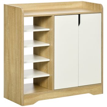 Zapatero Madera de Pino, MDF Blanco 70x26x57.5cm