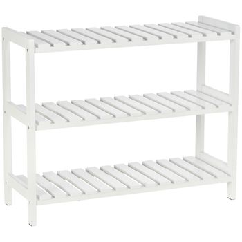 ZAPATERO 3 BALDAS BAMBÚ-MDF BLANCO 70 X 26 X 58,50 CM ( + medidas ) – LILI  HOME