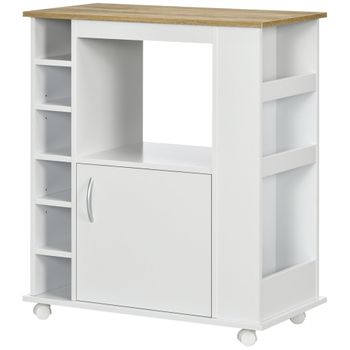 Aparador De Cocina De Melamina De Madera Homcom 75x39,5x88 Cm-blanco