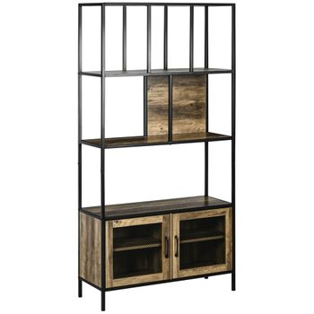 HOMCOM Estantería de Bambú de 3 Niveles Mueble Organizador Multifuncional  para Baño Cocina Salón 62x33x80 cm Natural