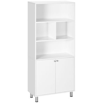 Estantería Librería De Melamina De Madera Mdf 70x29,5x167 Cm-blanco