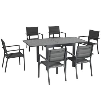 Conjunto Muebles De Texteline Aluminio 180x89x74 Cm-outsunny. Gris