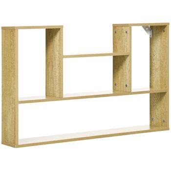 Estantería Librería De Melamina De Madera Homcom 59x29x180 Cm-natural con  Ofertas en Carrefour