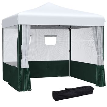 Carpa Plegable De Tela Oxford Plata Acero 270x270 Cm-outsunny.verde