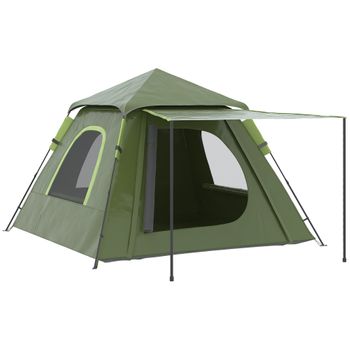 Outsunny Cama Doble de Camping Plegable con Tienda de Campaña 4 en