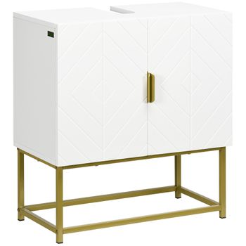 Mueble Para Debajo Del Lavabo De Mdf Acero Kleankin 60x30x65cm-blanco