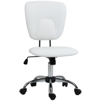 Silla Oficina De Plástico Espuma Acero Vinsetto 50x54x96,5 Cm-blanco