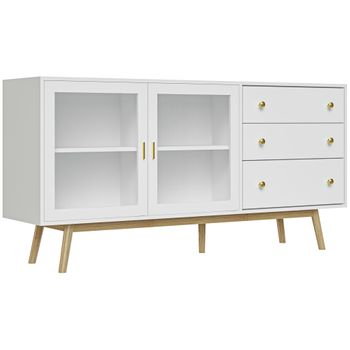 Alacena Cocina de MDF, Madera de Caucho 68x39,5x170cm - Blanco