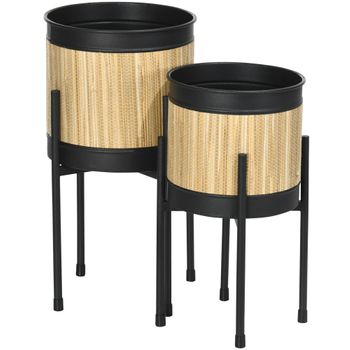 Soporte Para Plantas Rosenholm Con 6 Estantes Metal/aglomerado 79 X 56 X 20  Cm Madera/negro [en.casa] con Ofertas en Carrefour