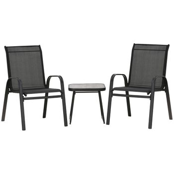 Muebles De Jardín Outsunny Textelino Acero Spc 68x57,5x93 Cm Negro