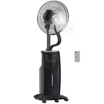 Ventilador Nebulizador Homcom Metal As Abs Pe 44,5x44,5x135 Cm Negro