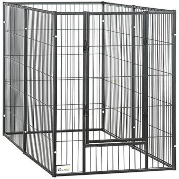 Parque para cachorros de perros Pawhut plata 63x91 cm acero