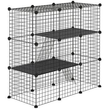 6 Vallas Metálica Para Perros Cachorros Plegable 163x84x60cm con