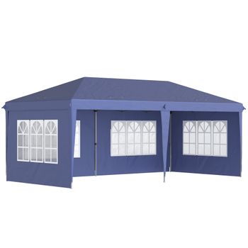 Carpa Plegable Outsunny De Tela Oxford Acero 585x295x270 Cm Azul